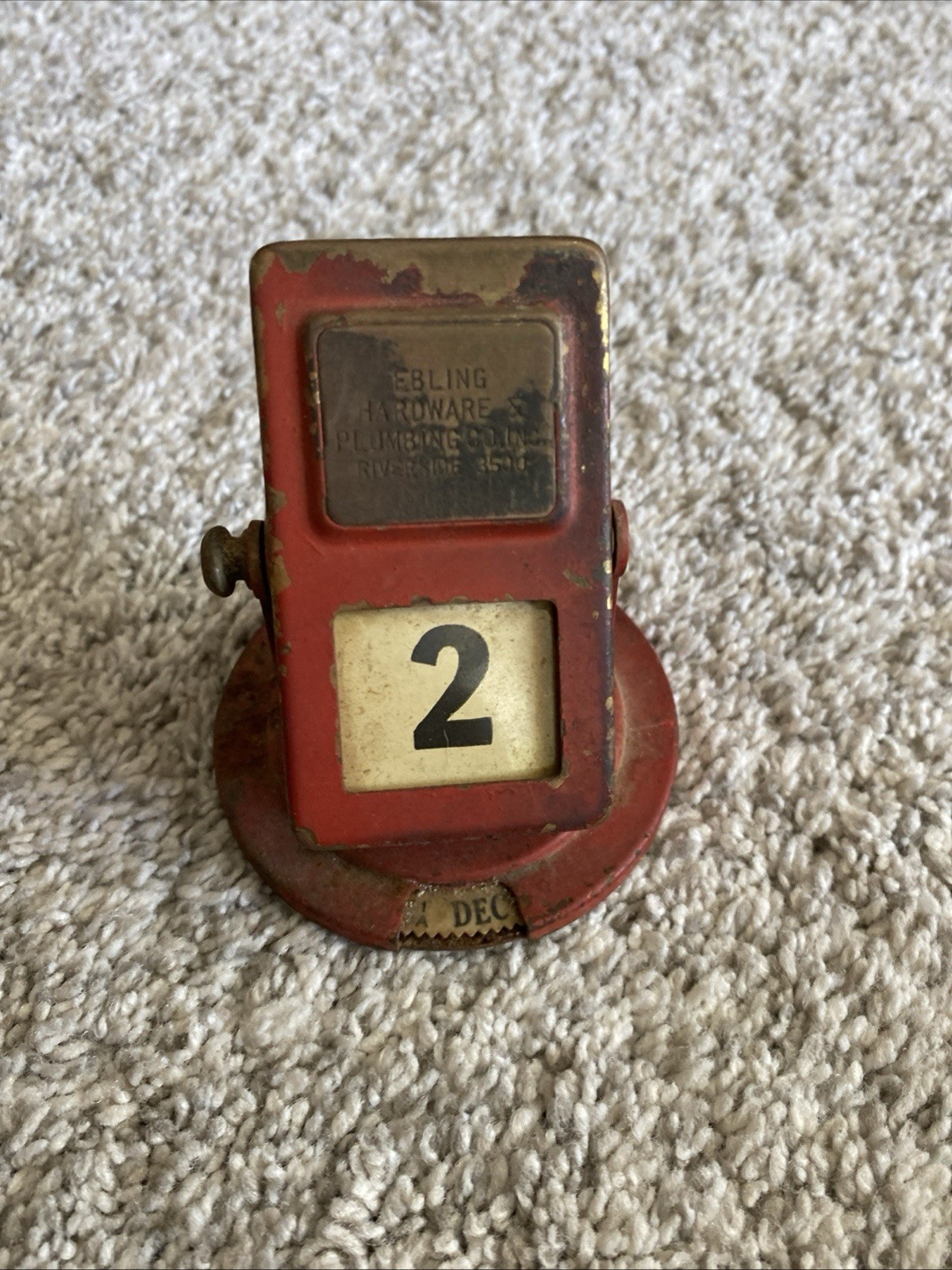 Vtg Brown & Bigelow Advertising Perpetual Flip Calendar Ebling Hardware & Plumbi