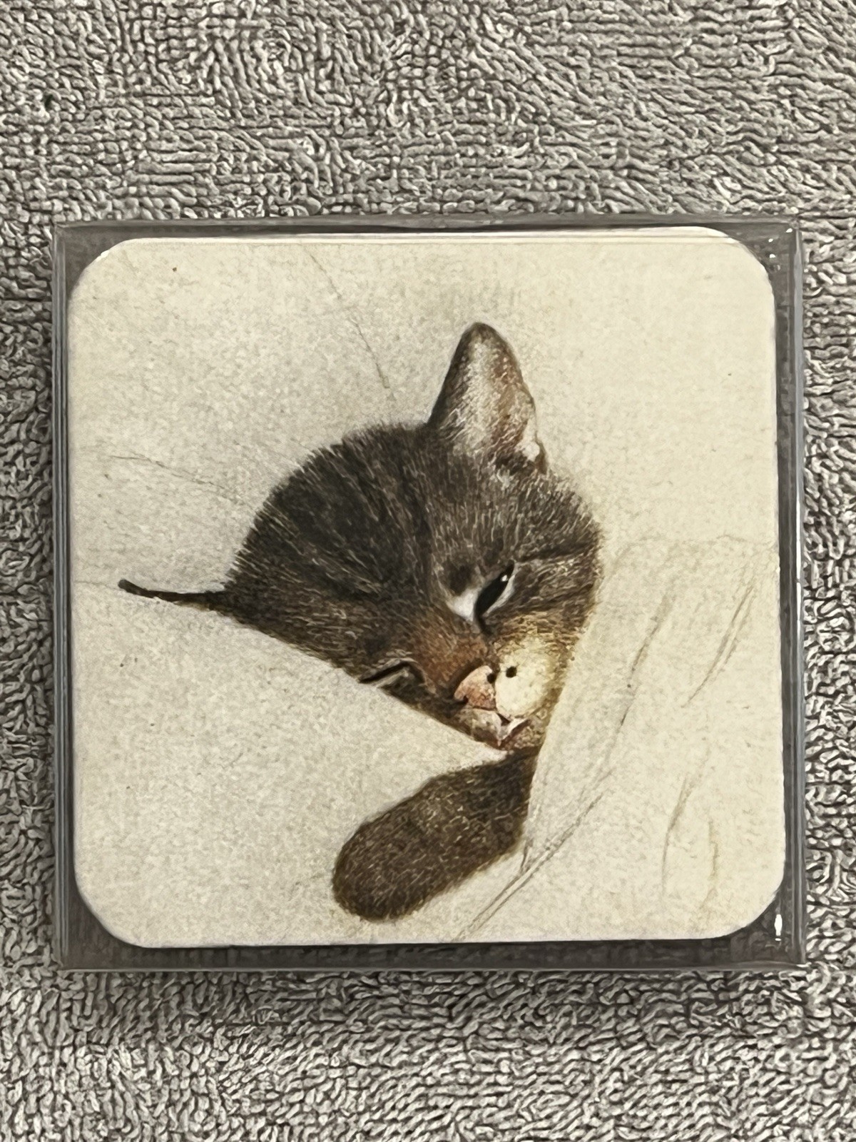 Vintage Chessie Railroad Kitten Coasters - Set of Four - New in box.
