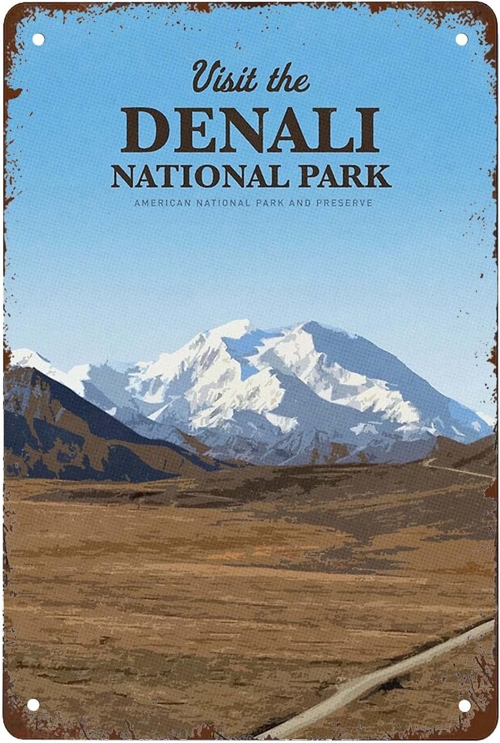 Funny Visit The Denali National Park Tin Metal Signs Home Décor 8x12