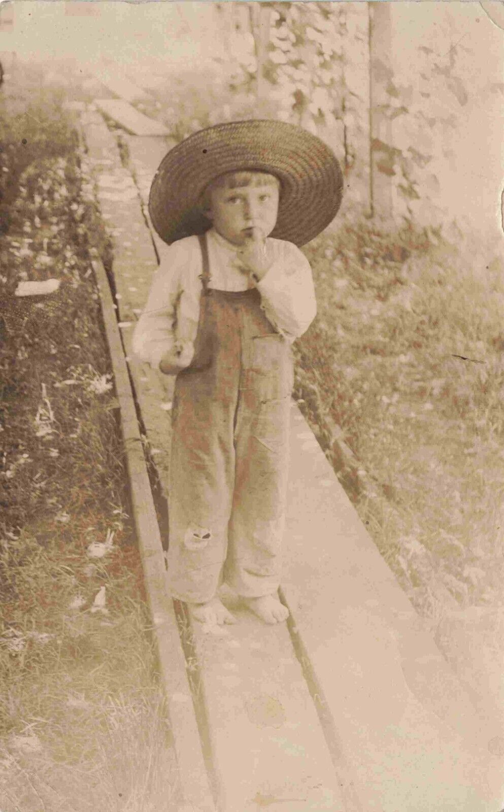 RPPC Little Barefoot Boy James Homer West 700 Edgar Avenue Real Photo Postcard