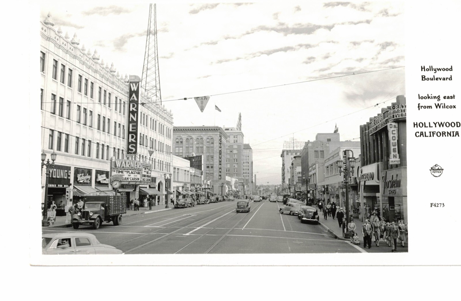 Hollywood Boulevard, Hollywood, CA California Street Scene - real photo postcard