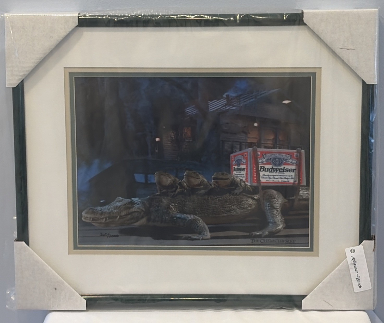 VTG NIP Budweiser Animation Art “Bud Frogs & Gator” Commercial #360/2000 w/ COA
