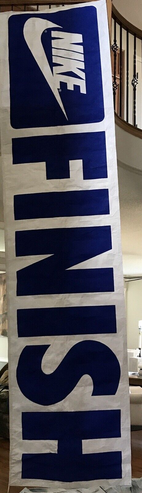 NIKE Vintage Banner Sign From Store Finish Blue White Large RARE Vintage