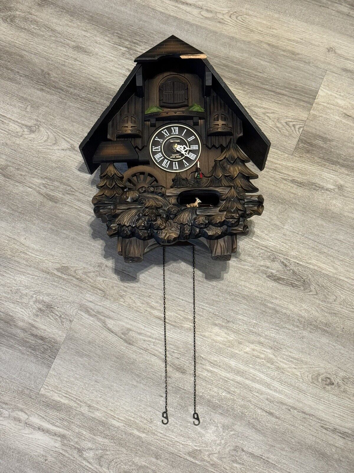 Citizen Wood Cuckoo Clock Rhythm Sound & Motion Made In Japan RARE UNTESTED