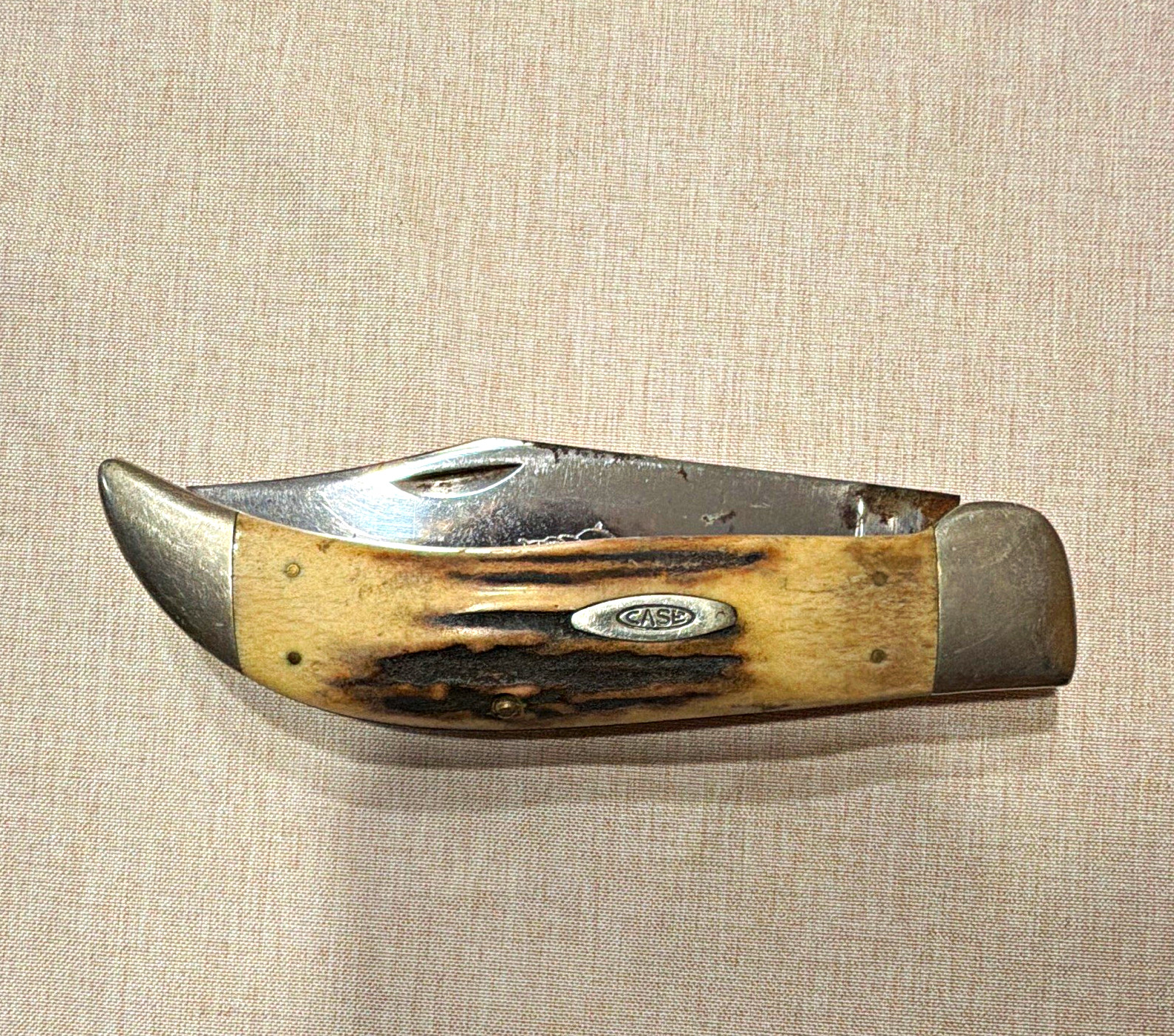 Case XX Bulldog 5172 1972 Stag/Antler Slipjoint Clip Point Pocketknife