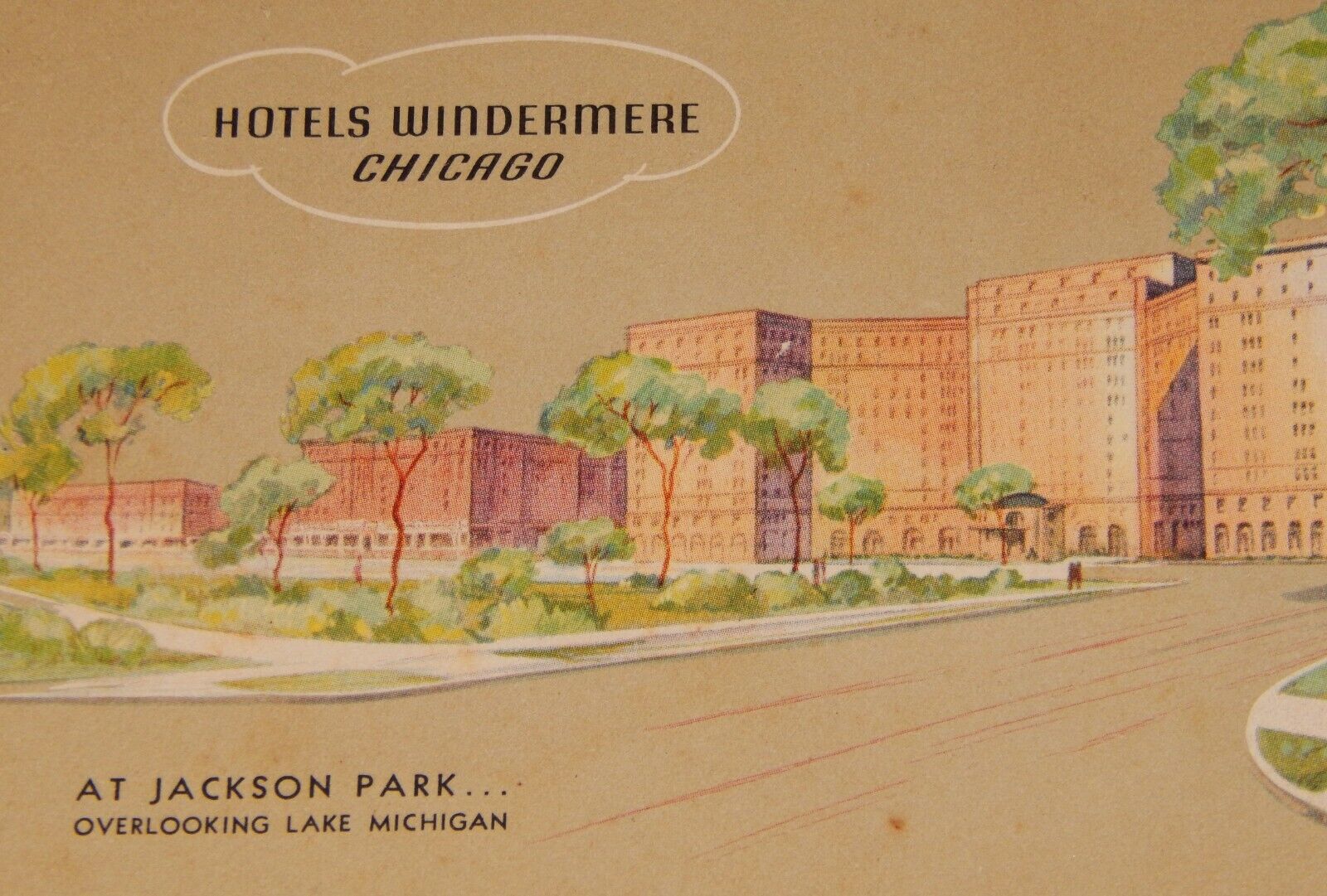 Vintage Postcard,CHICAGO,IL,View Of Hotels Windermere At Jackson Park On Lake MI