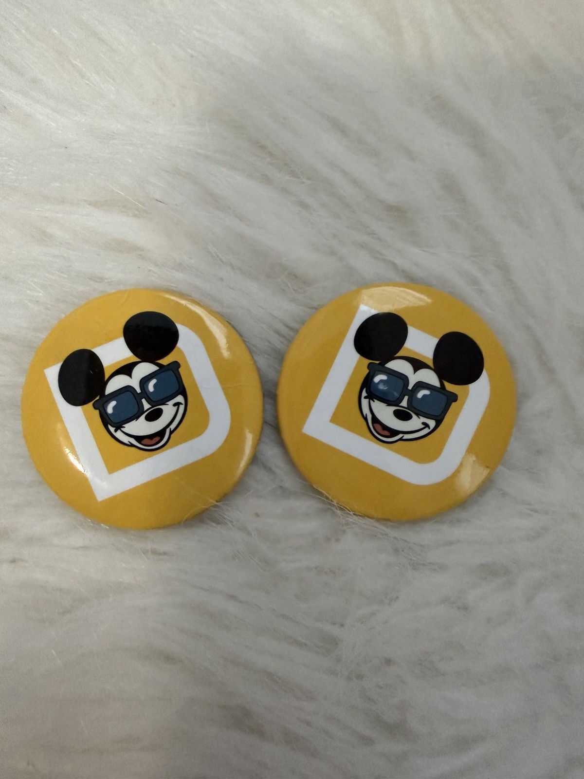 Walt Disney World WDW Button Pin Yellow  Passholder.  2026 Set Of 2