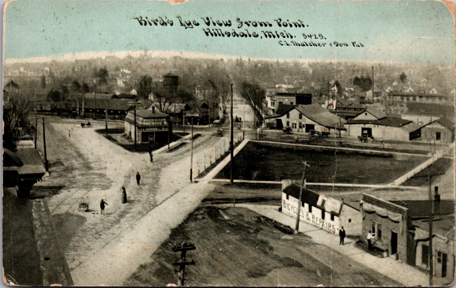 Hillsdale Michigan Bird’s Eye View from The Point C.U. Williams Photoette