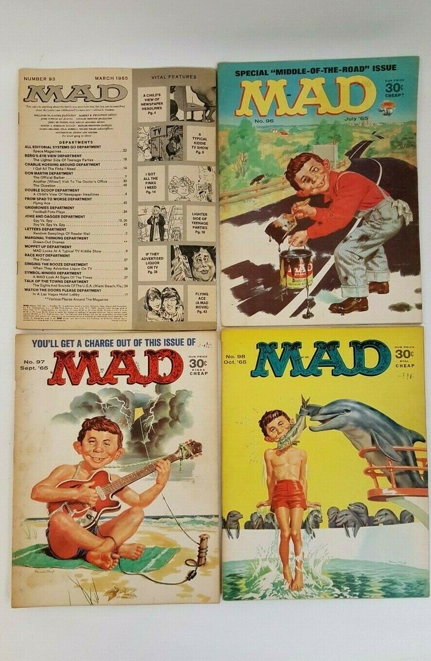4 VINTAGE MAD MAGAZINES 1965 MAR JUL SEP OCT 93 96 97 98