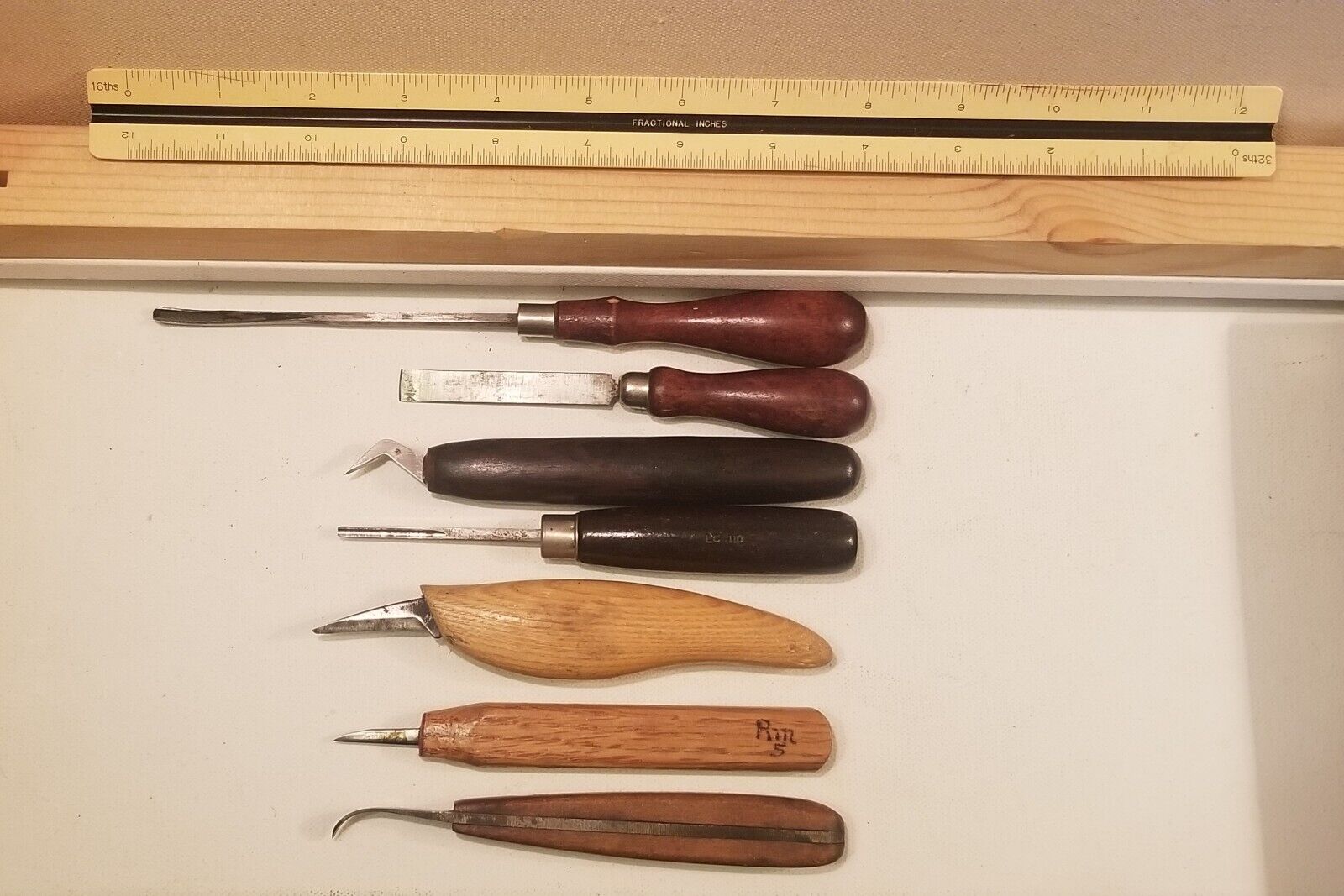 Vintage Misc. Lot Of Wood Carving Chisels Gouges & Knives