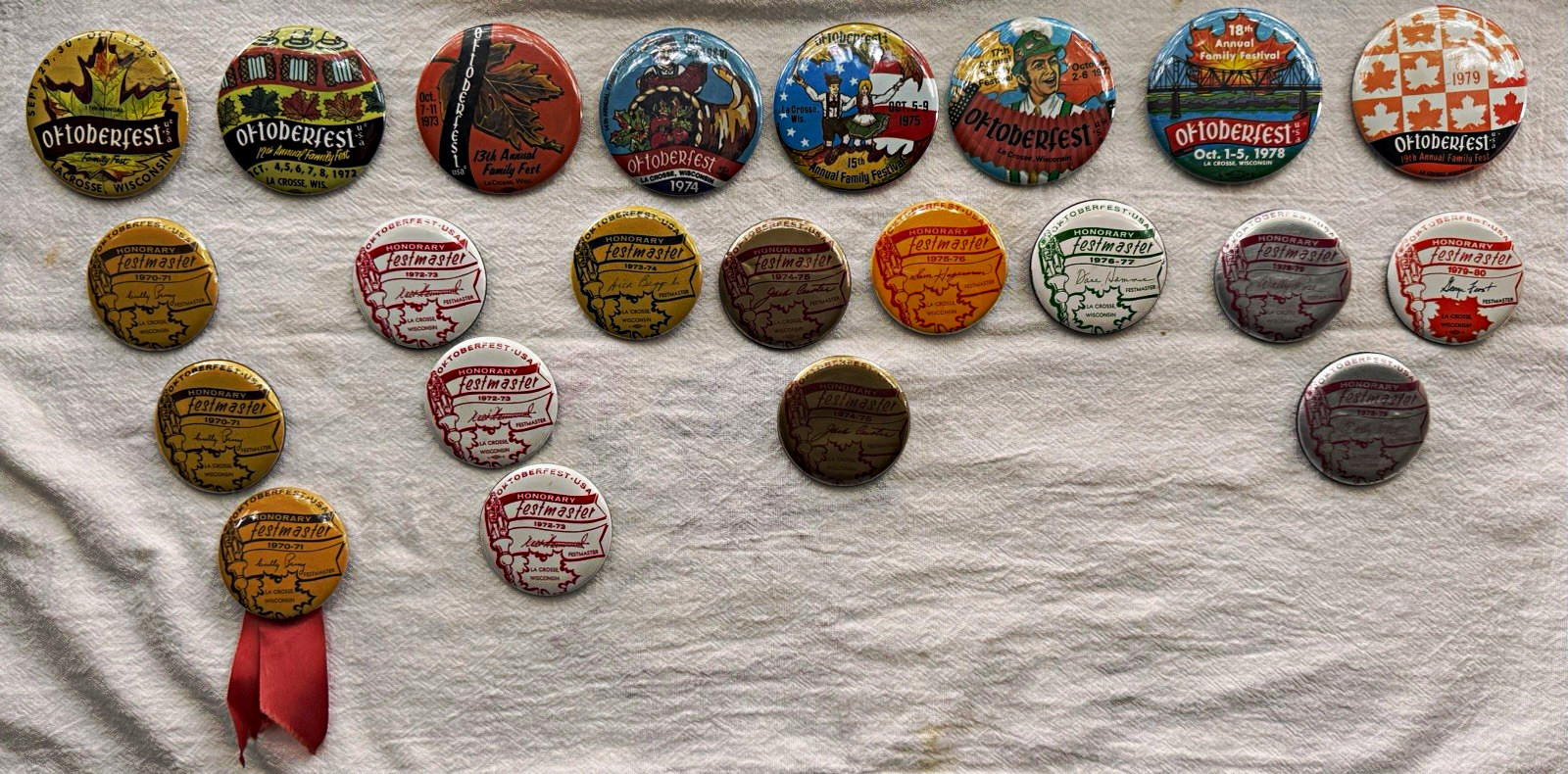 Oktoberfest USA La Crosse Wisconsin Pinback Buttons Lot 1970s
