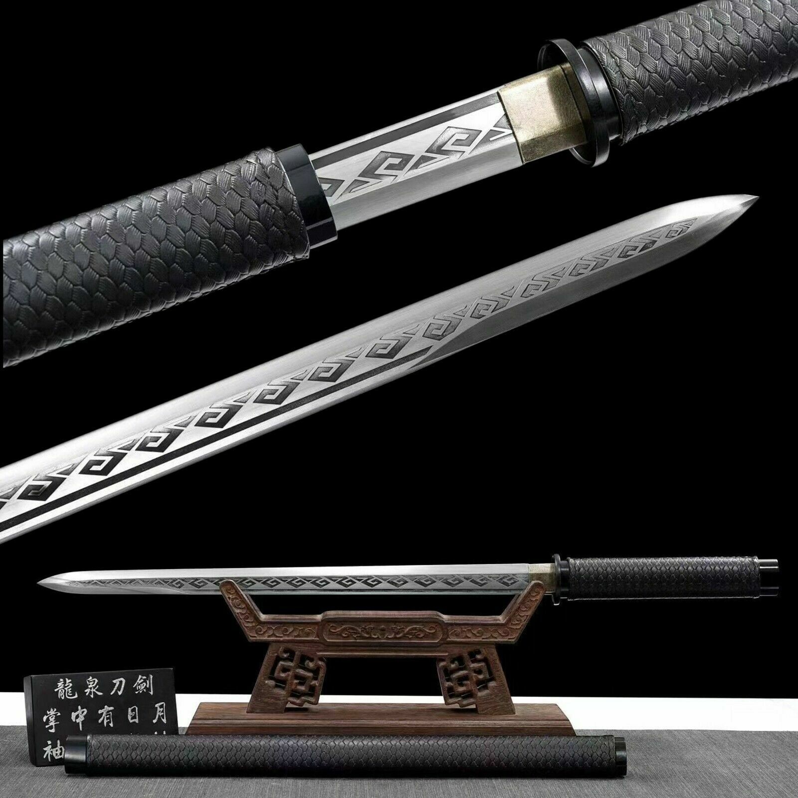 Handmade T10 steel Chinese Tang Jian sword Sharp Cut