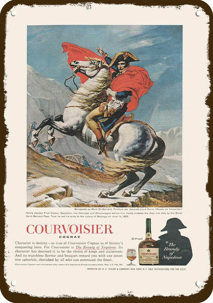 1965 NAPOLEON BONAPARTE & Courvoisier Cognac ***DECORATIVE REPLICA METAL SIGN***