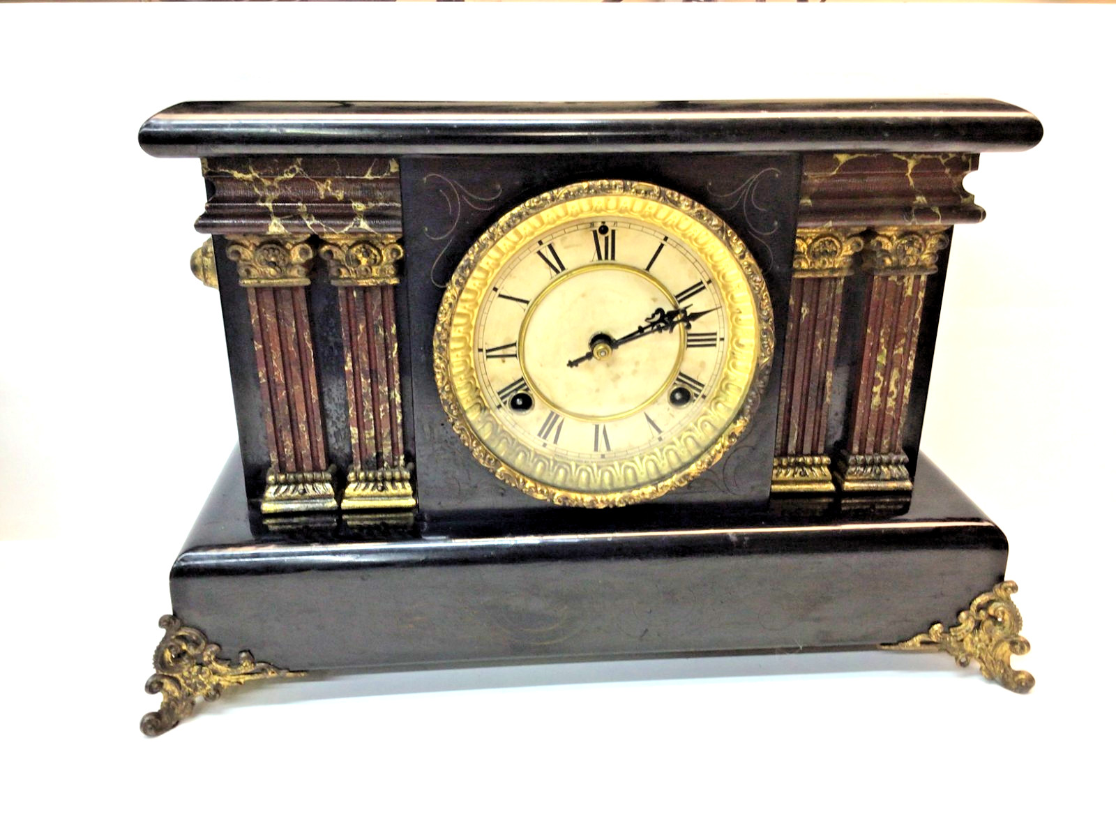 Antique Waterbury Mantle Adamantine Black \