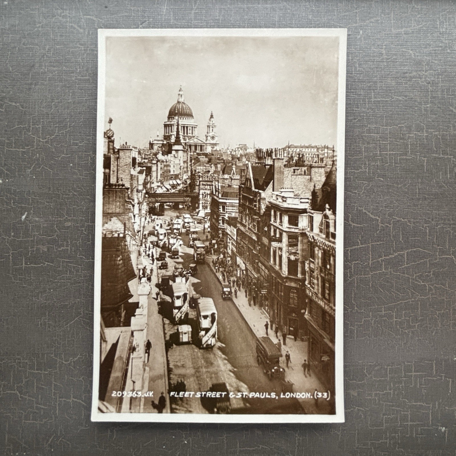 Fleet Street and St Pauls Cathedral London England 1930s RPPC POSTCARD