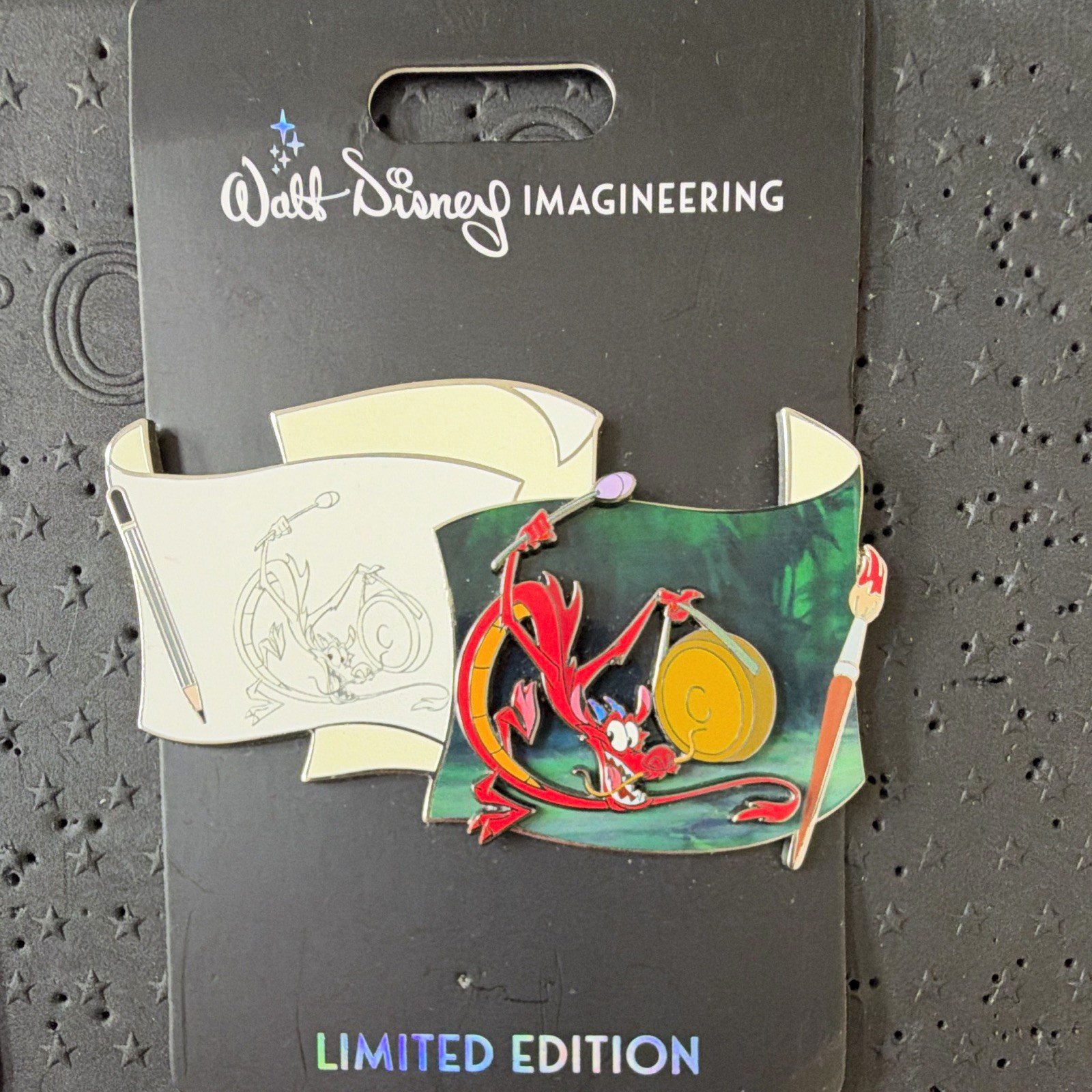 Disney WDI Pin Off The Page Pin Mushu LE 300 Mulan
