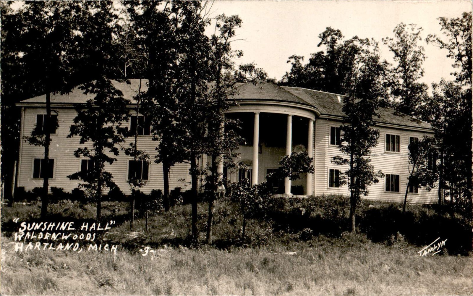 Sunshine Hall, Waldenwoods, Heartland, Michigan MI RPPC Postcard