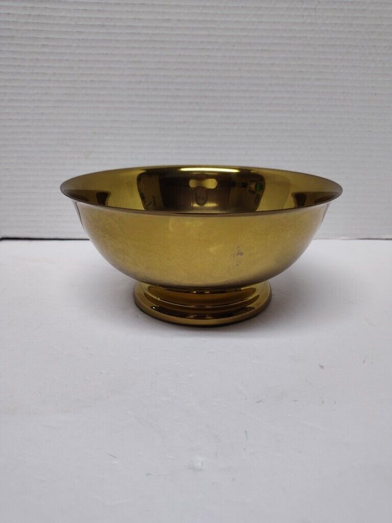 Vintage BALDWIN BRASS Serving Pedestal Footed Bowl Forged in America USA 8