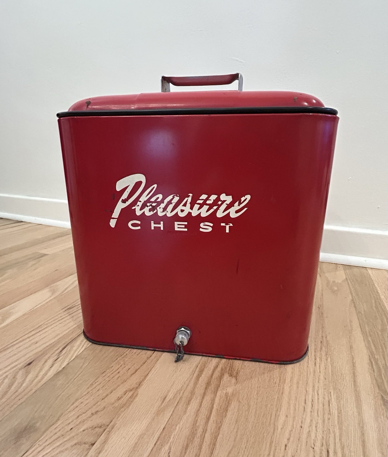 Vintage 1950s Pleasure Chest Cooler w/Bottle Opener And Tray