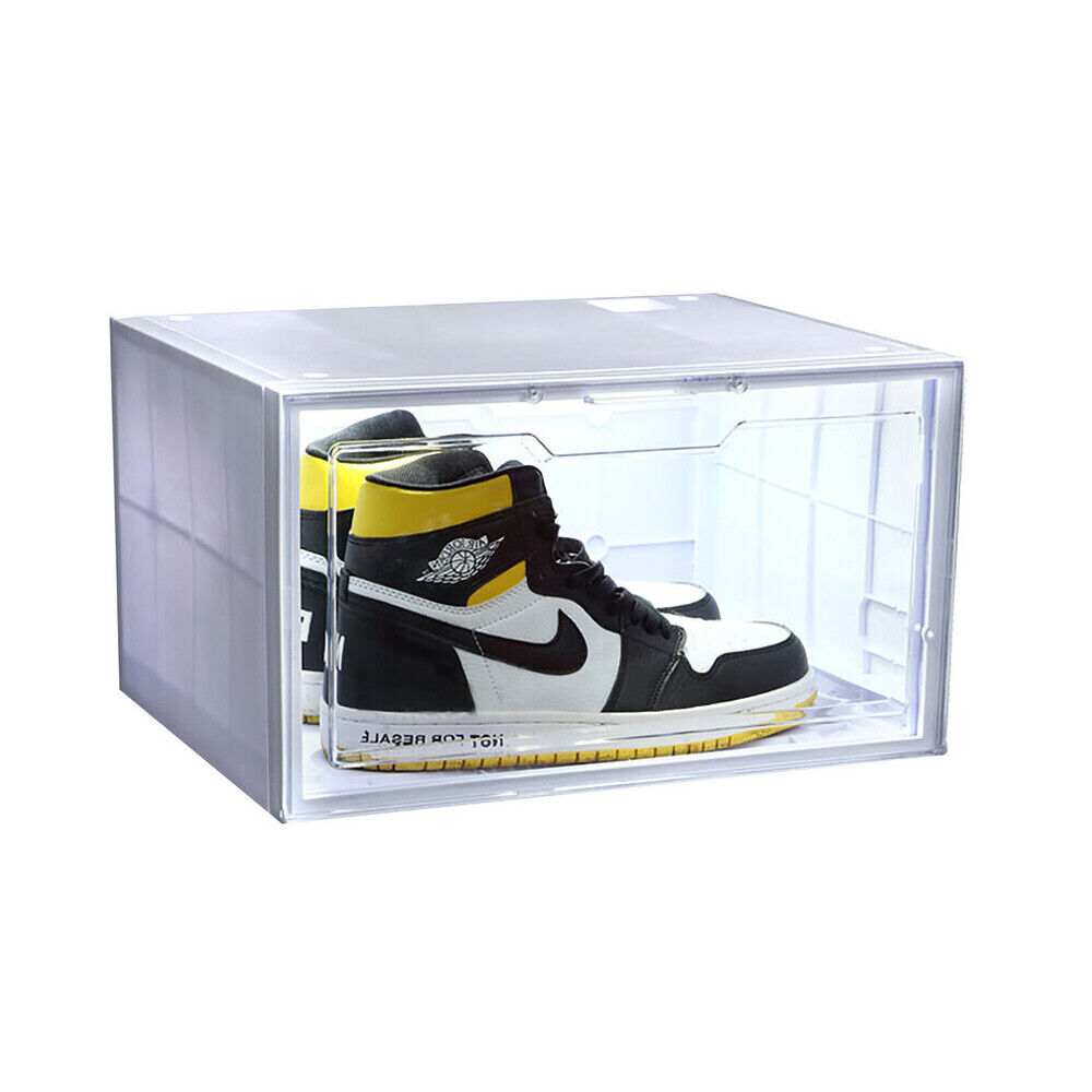 Voice-activated Lighting LED Shoe Box Dropside Stackable Sneaker Display Storage