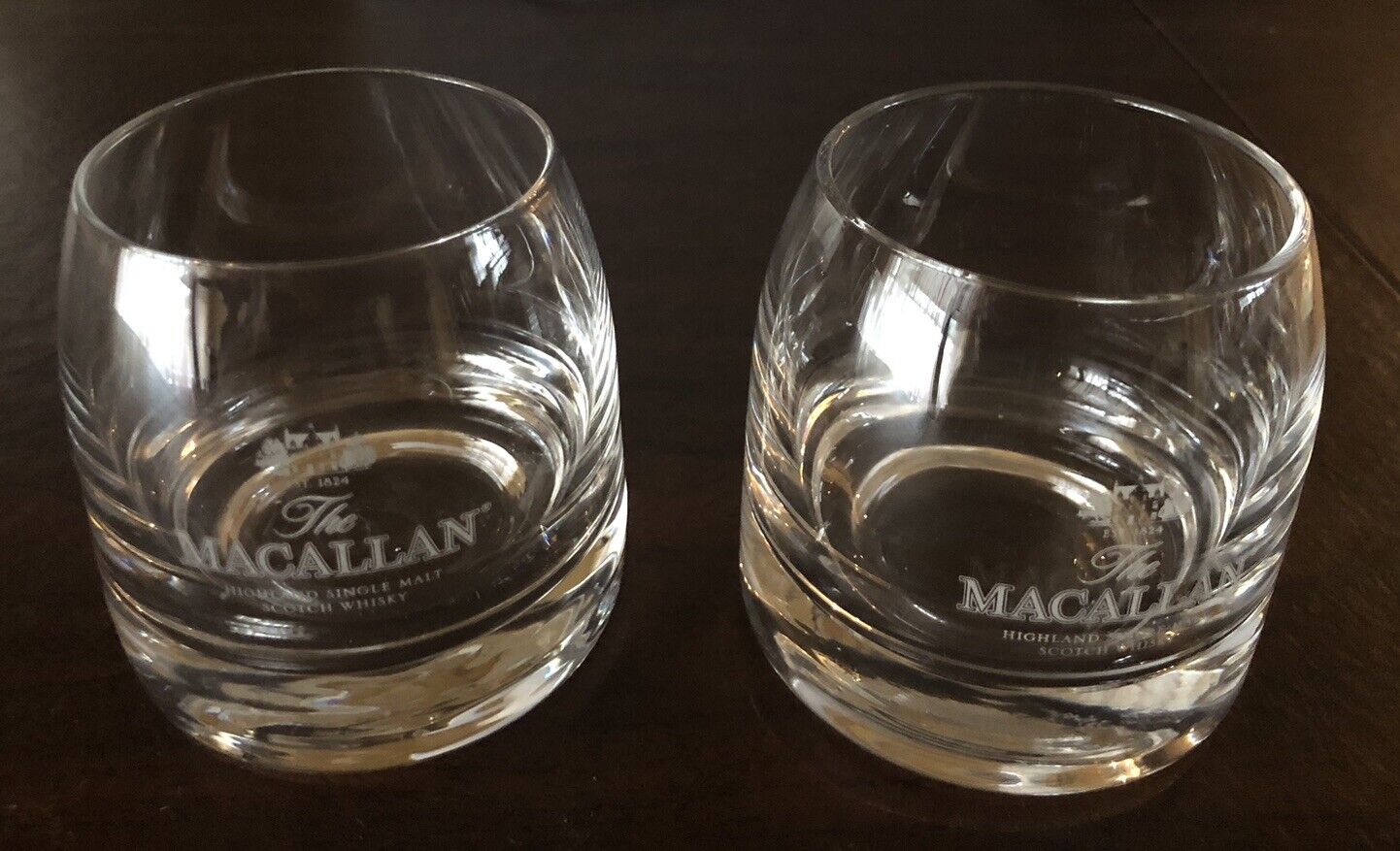 The Macallan Highland Single Malt Scotch Whiskey glasses SET of 2. See condition