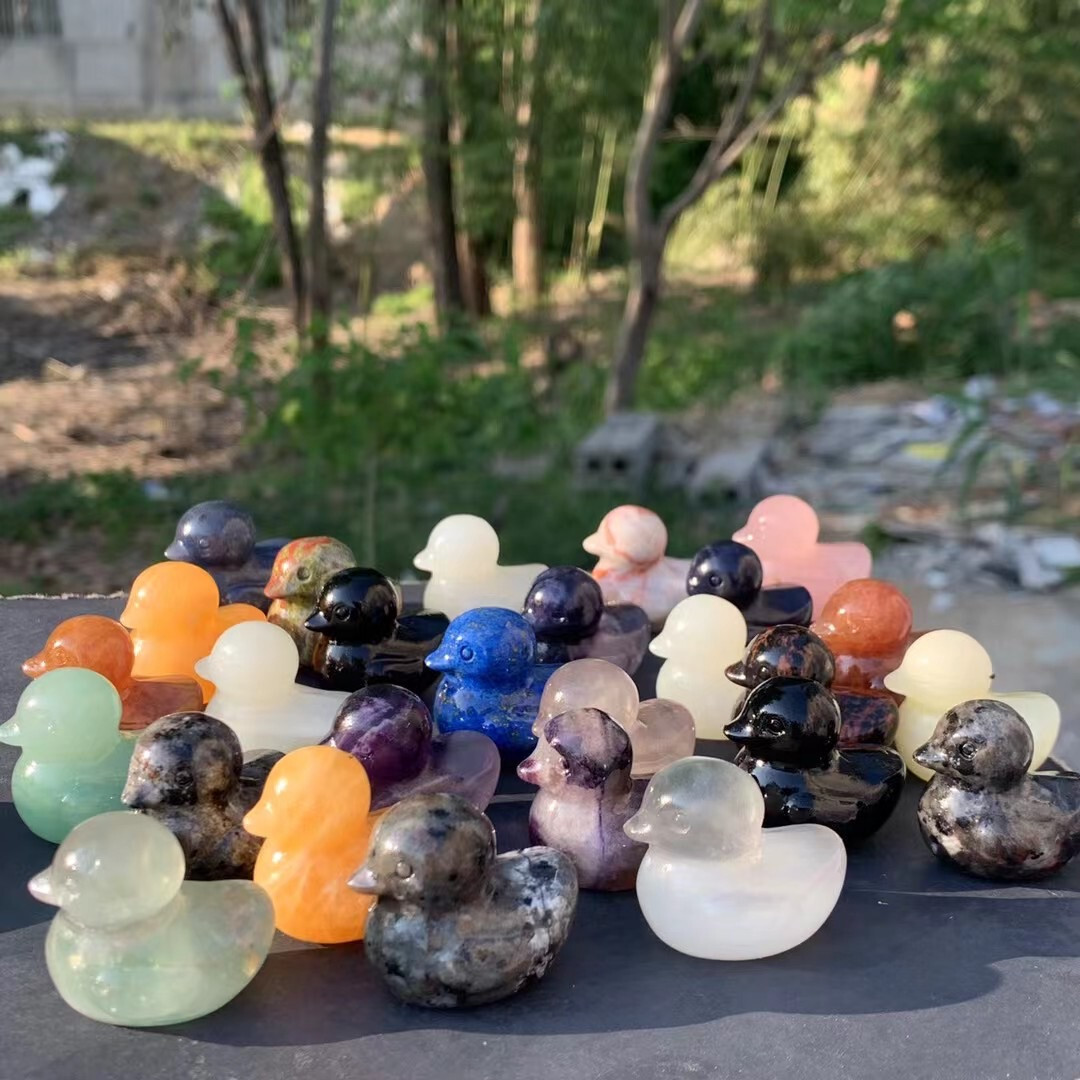 50pc Natural Mix Quartz Carved duckSkull Crystal Reiki Healing Gem Halloween