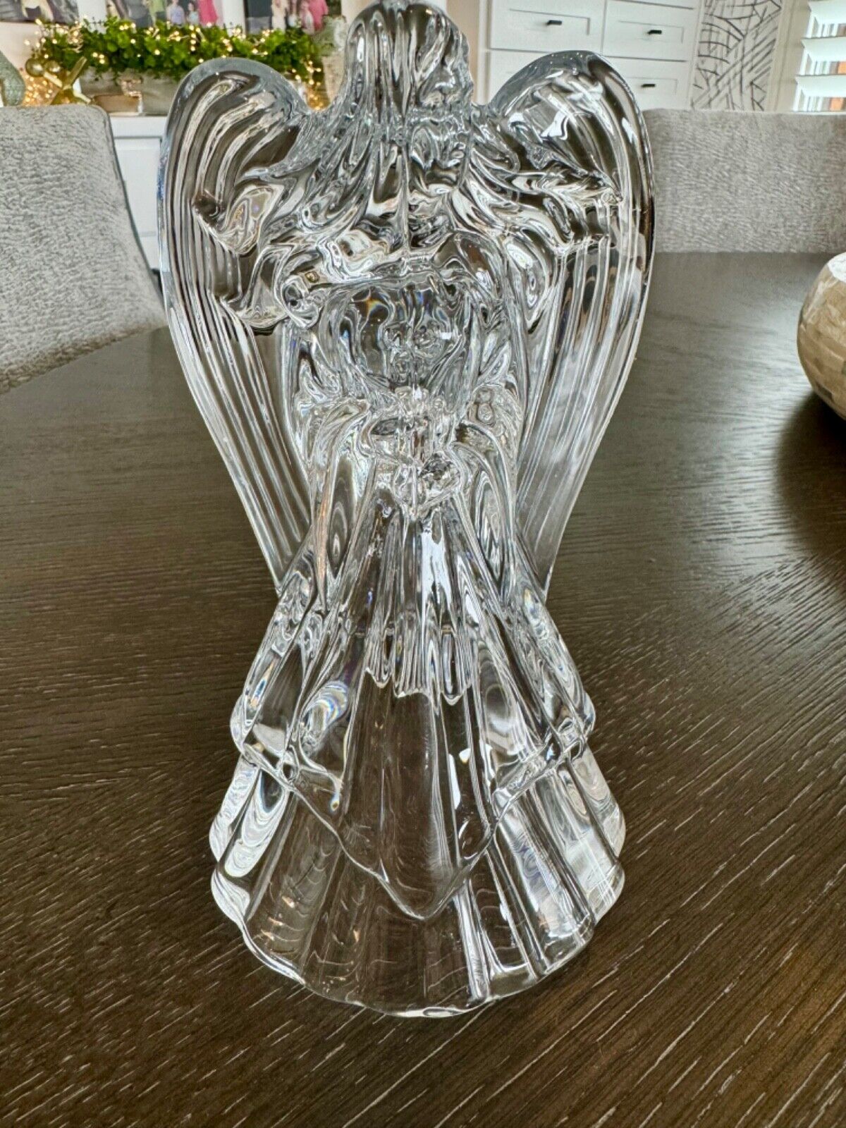Vintage Crystal USA Angel Candleholder  7.25 in x 4.25 in