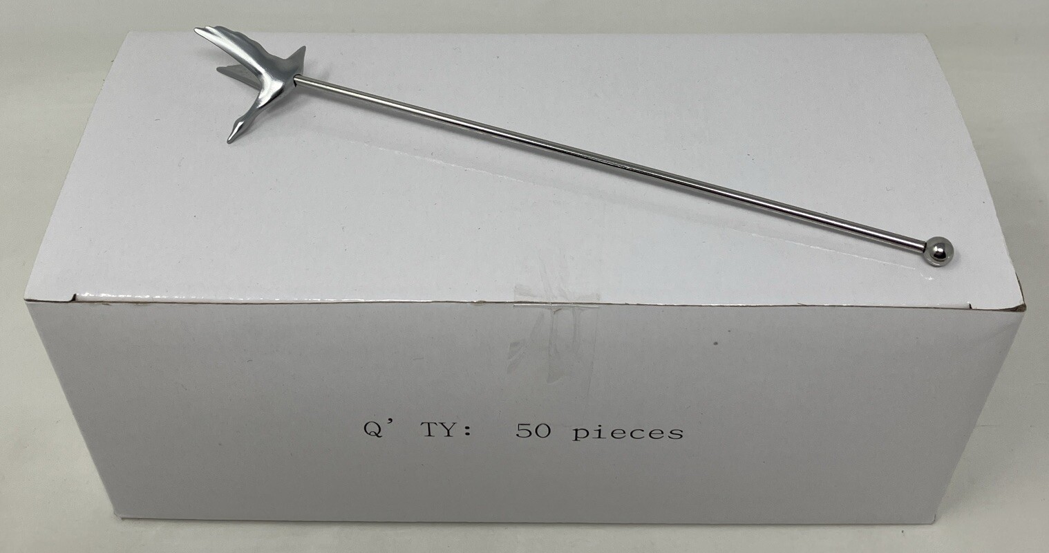 GREY GOOSE Vodka Stainless Steel Swizzle / Stir Sticks 50 Count Box NEW