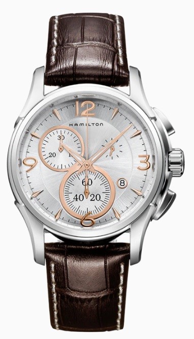 Hamilton Men\'s H32612555 Jazzmaster Chronograph Silver Dial Watch