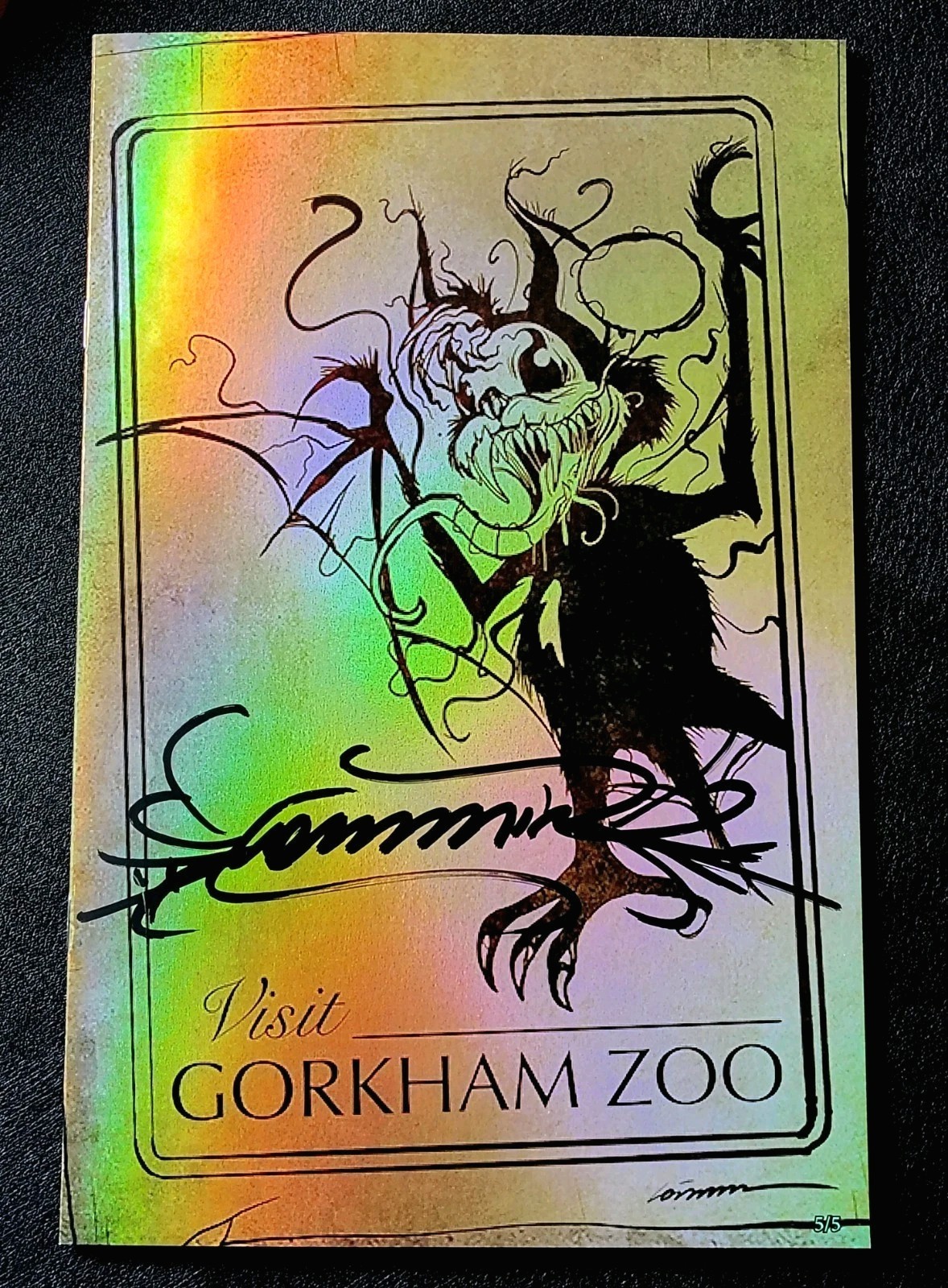 Gorkem Demir Venomized Absolute Batman #1 1:25 Gotham Zoo Gold Foil  Signed #5/5