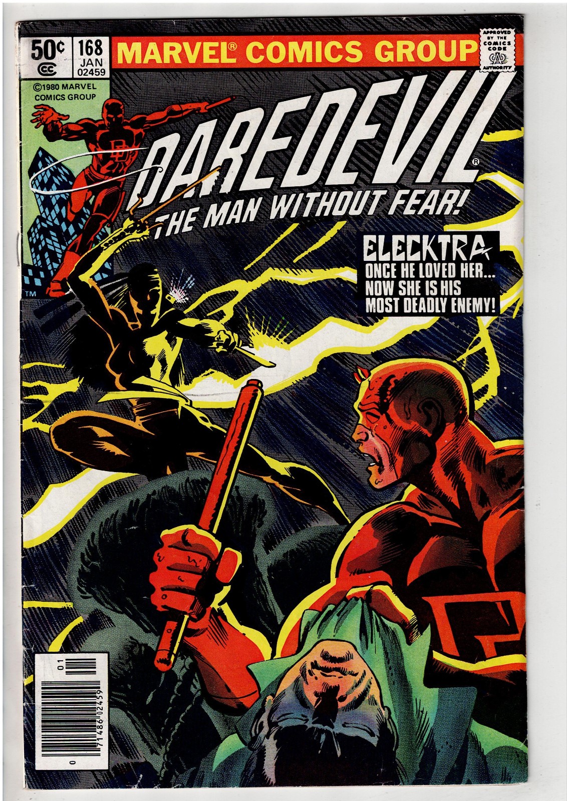 DAREDEVIL #168 (1981) VF- NEWSSTAND 1ST APP OF ELEKTRA