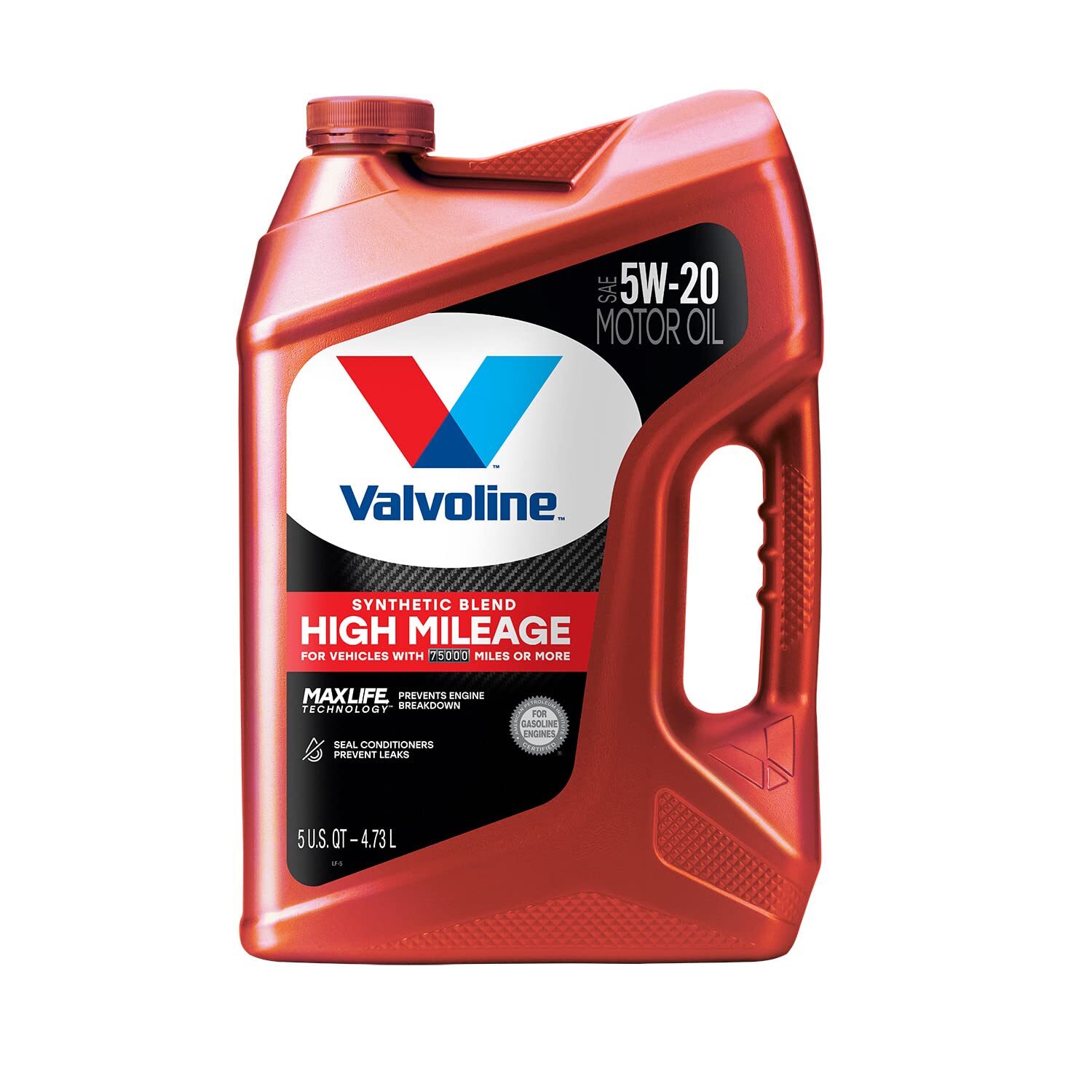 Valvoline High Mileage Motor Oil 5 QT MaxLife Technology Anti Wear Protection