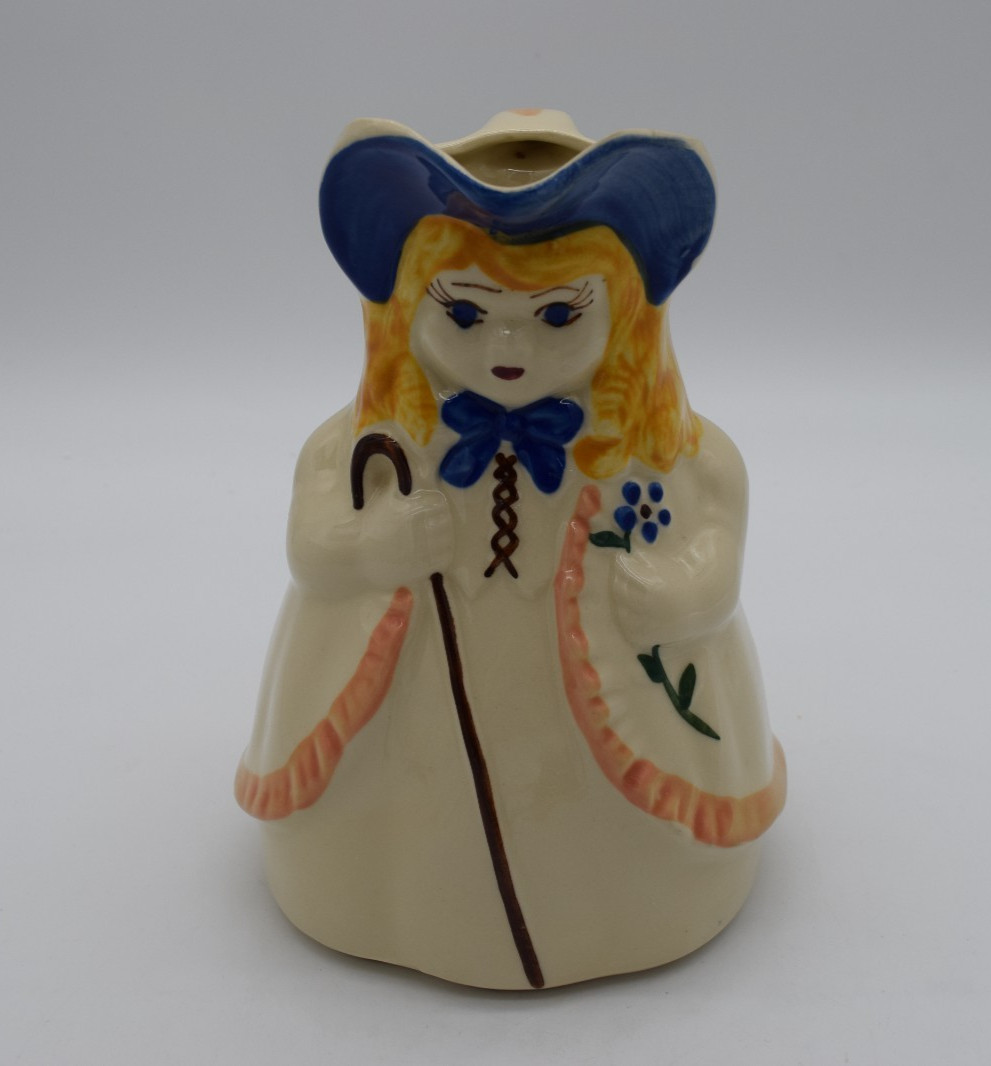 Vintage 1940s Shawnee Pottery Little Bo Peep Pitcher, Cottagecore, USA Made