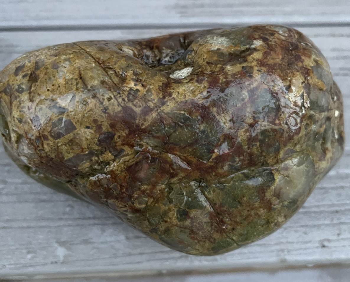 Big Brecciated Jasper Quartz Conglomerate Puddingstone Rock Display Spec 3lbs