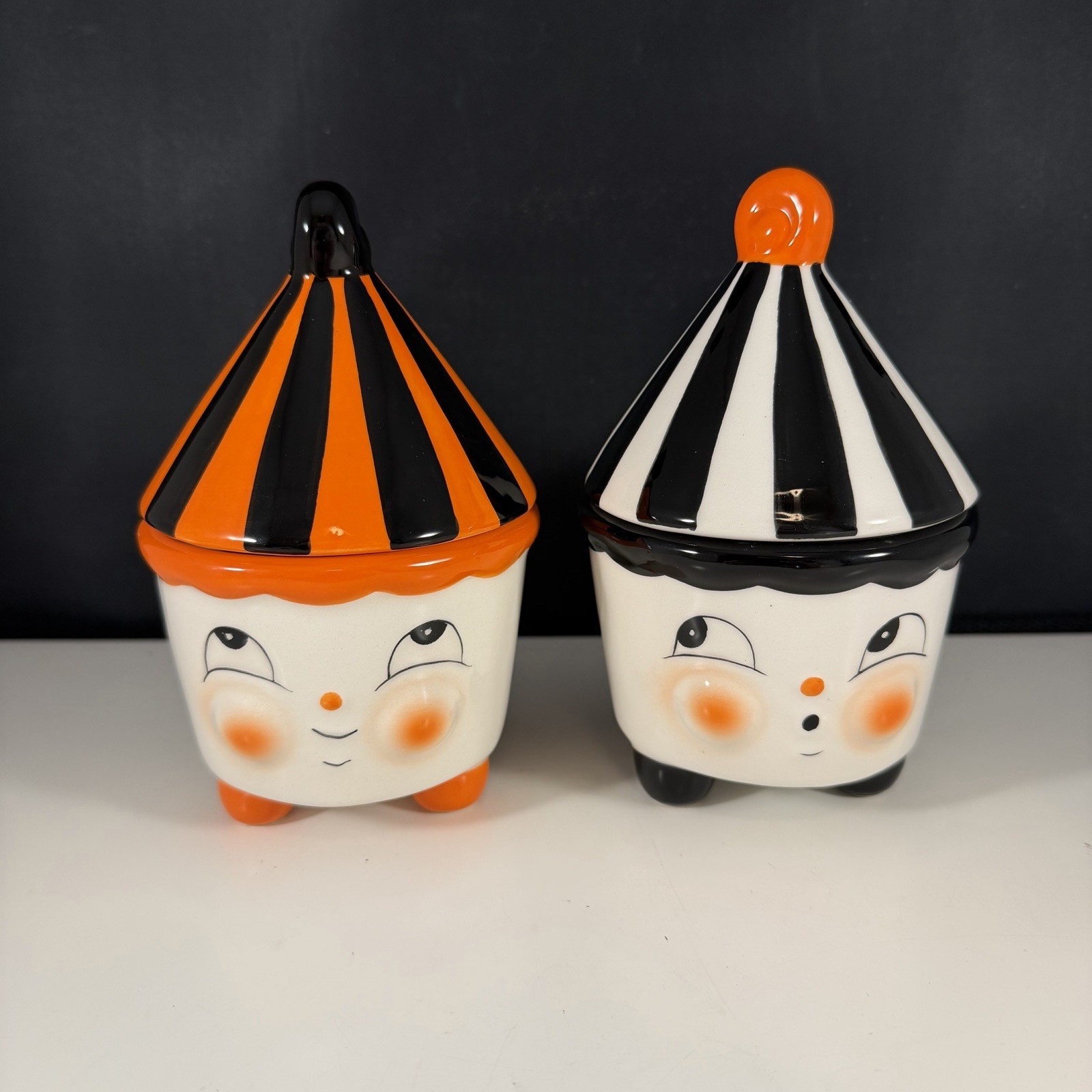 Set Of 2 Carnival Cottage By Johanna Parker & Magenta Halloween Trinket Jars