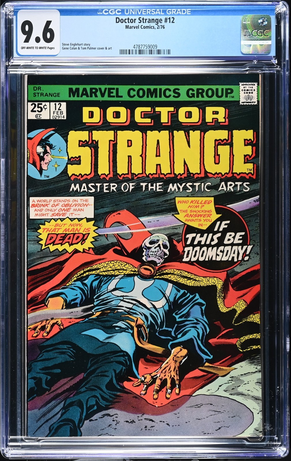 🔮 Doctor Strange #12 CGC 9.6 OWW Marvel 1976 Gene Colan Classic Doomsday Cover