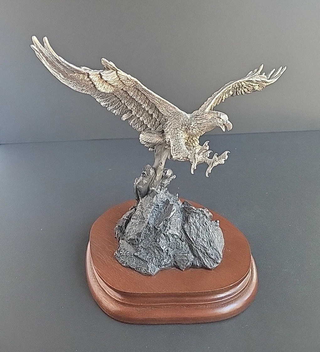1983 Chilmark “Triumphant Glory” Pewter Eagle Sculpture Ron Van Gilder #/9500