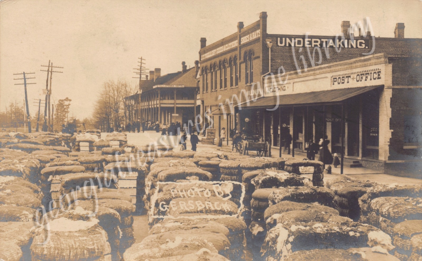 GA~GEORGIA~TALLAPOOSA~SHIPPING COTTON~UNDERTAKER~POST OFFICE~HOTEL~1907 RPPC