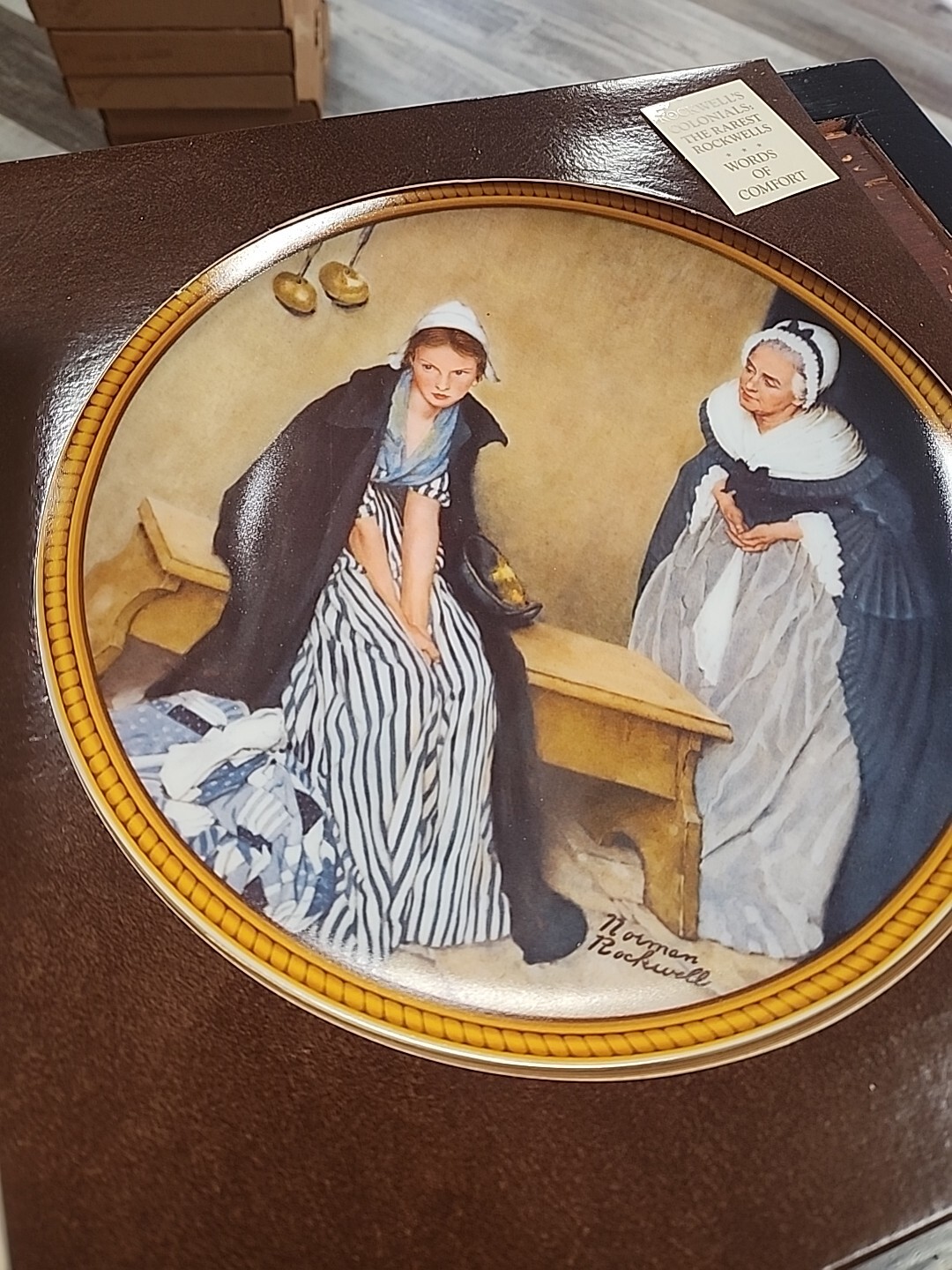 Norman Rockwell Collector Plate 1986 WORDS OF COMFORT  Rockwell\'s Colonials  #2