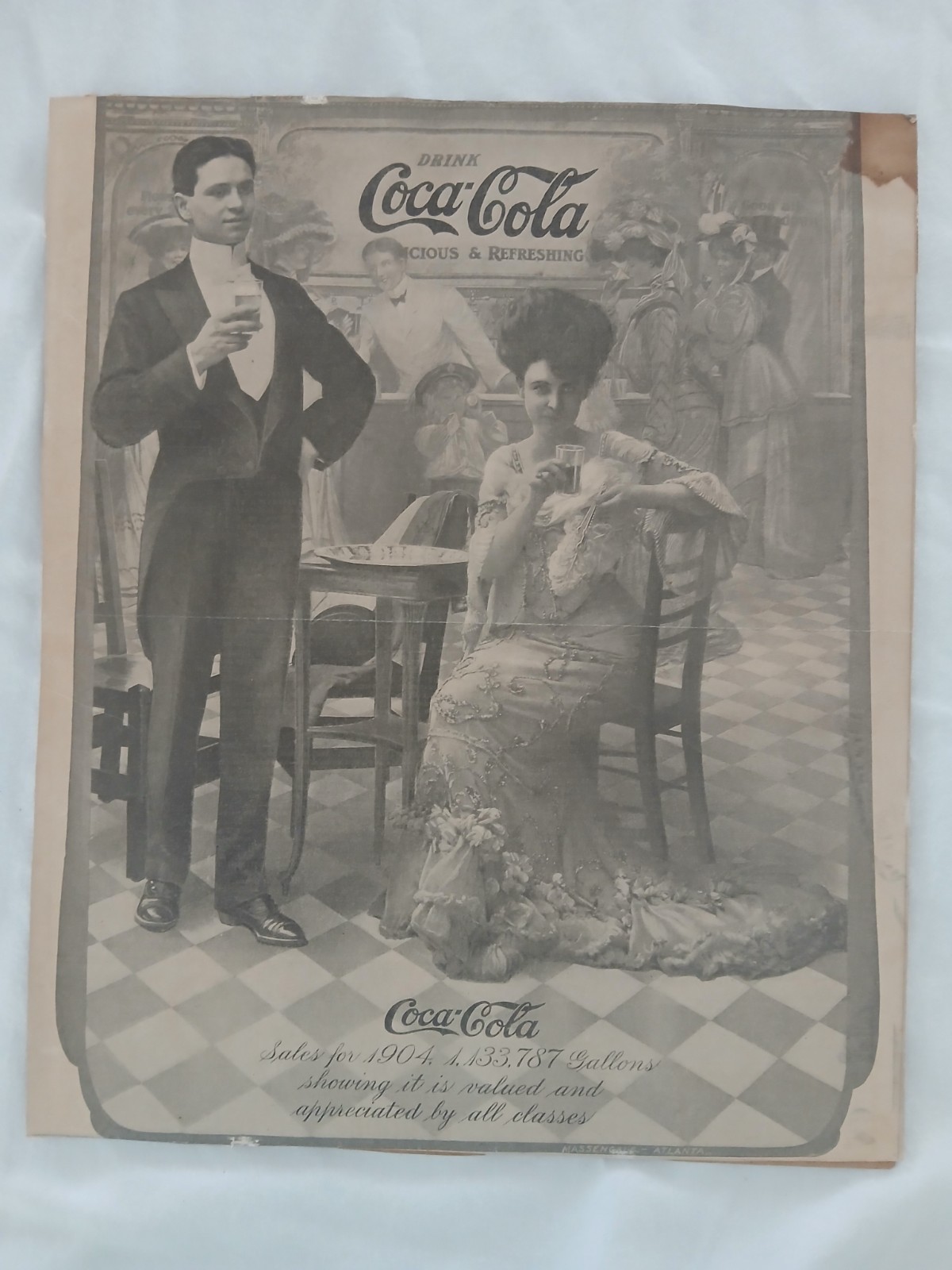 1905 Coca-Cola Original Magazine Ad Saturday Evening Post 10x12 Massengale
