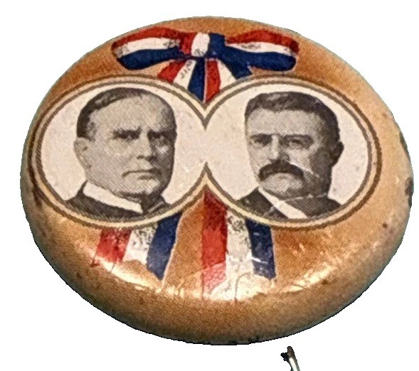 1900 WILLIAM McKINLEY / TEDDY ROOSEVELT 1 1/8
