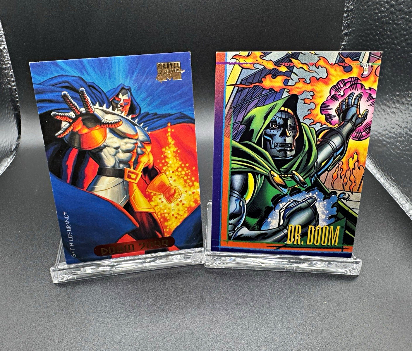 Doctor Doom Marvel Card Lot 1993 Dr Doom #79 + 1994 Doom 2099 #33 Foil
