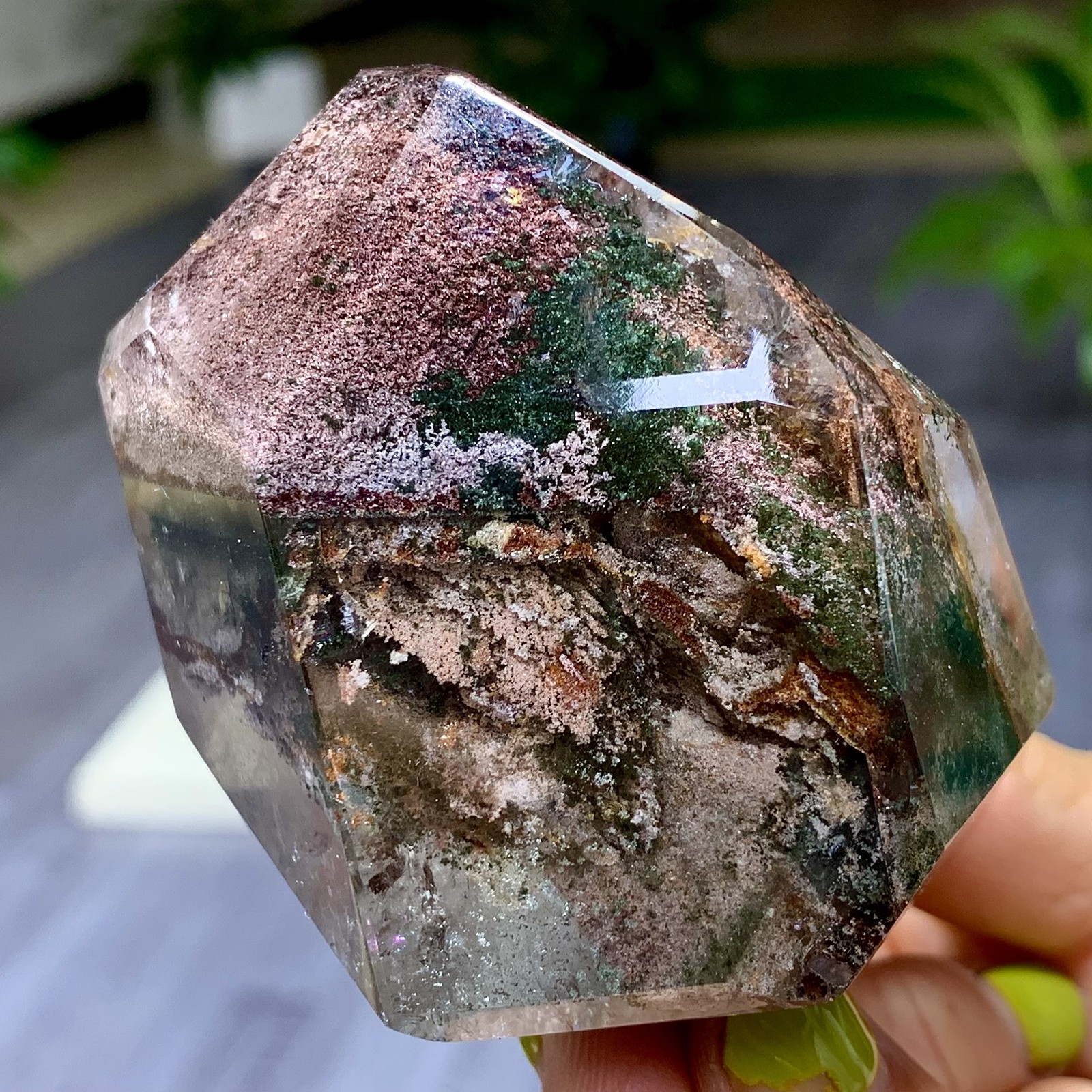 239G Natural Green Ghost Crystal Quartz  Crystal  Mineral Specimen