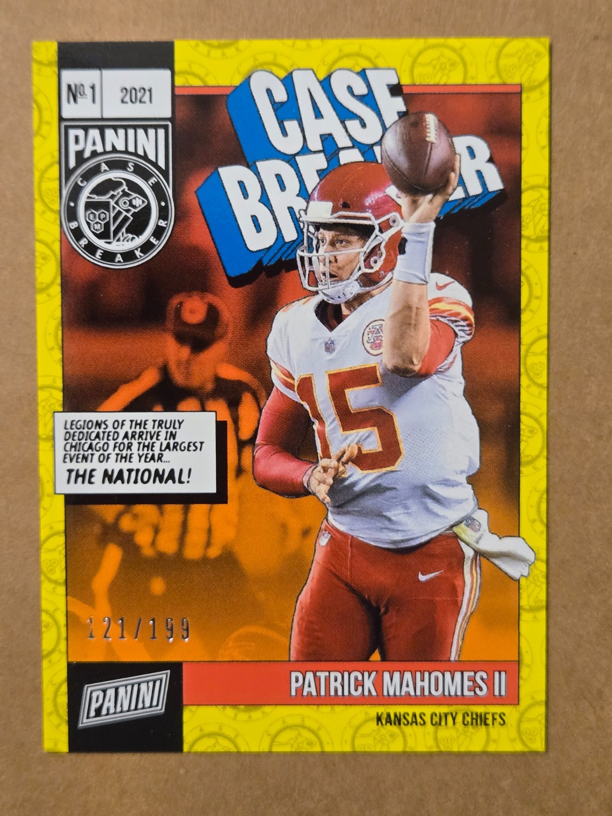 2021 PANINI DNATIONAL CASE BREAKER PATRICK MAHOMES RARE FOOTBALL CARD #121/199