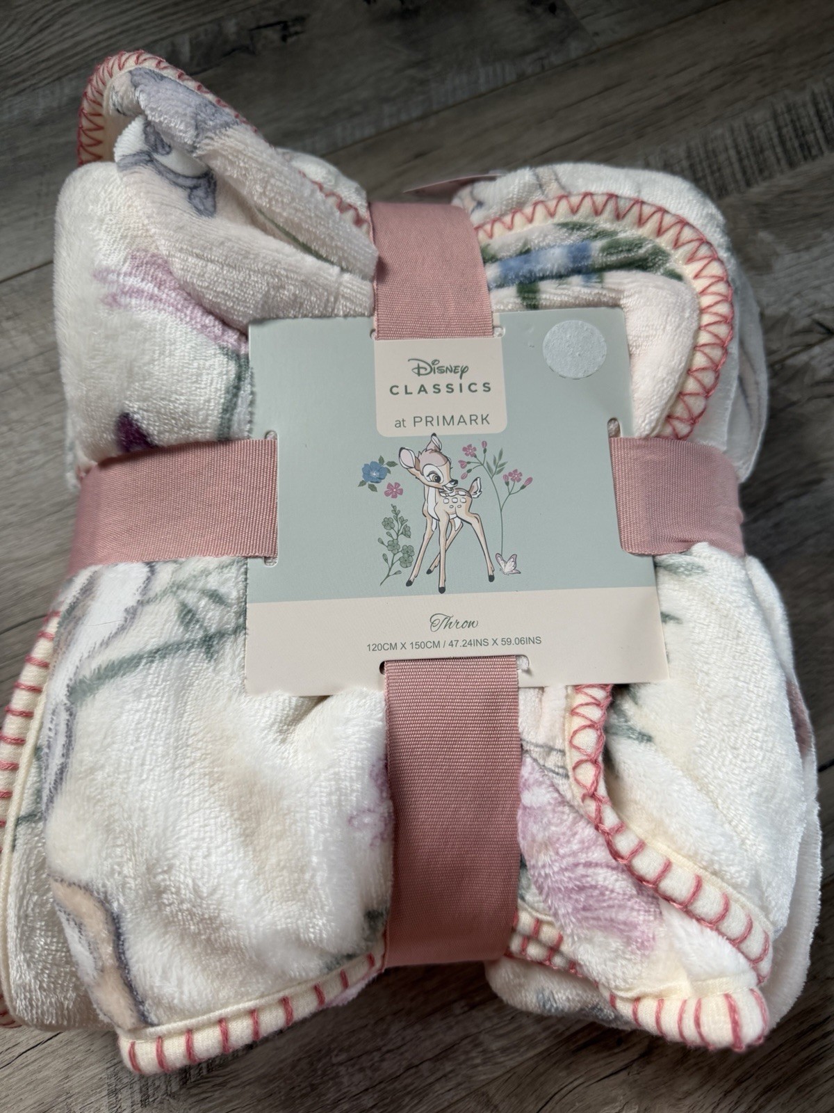 Disney Bambi Thumper Friends  Throw Blanket Floral Plush Ultra Soft Primark NEW