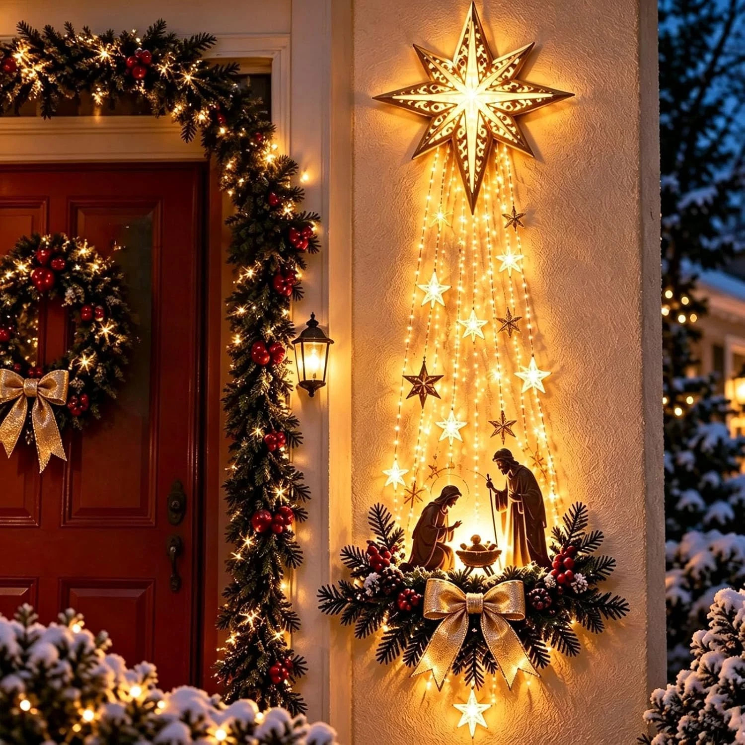 Bethlehem Star of Faith Lighted Nativity Wall Decor New LED Christmas