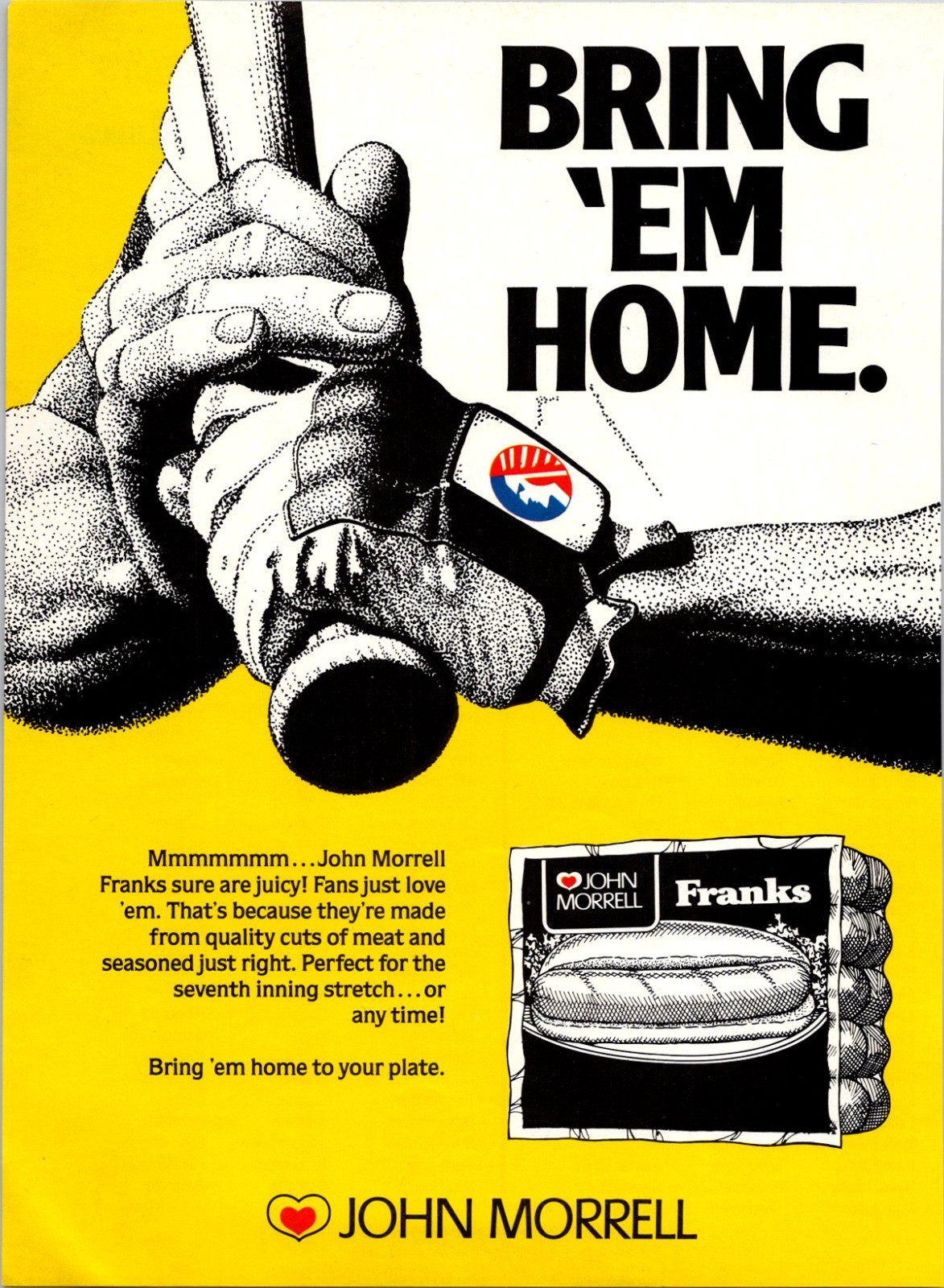 John Morrell Franks Bring\'Em Home 1985 Memphis TN Ad TK19