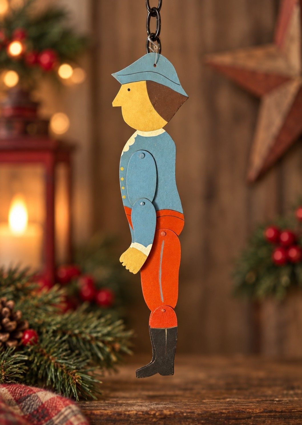 Vintage 1985 Edna Oar Young Shadow Dancer Jointed Colonial Soldier Folk Art Sign