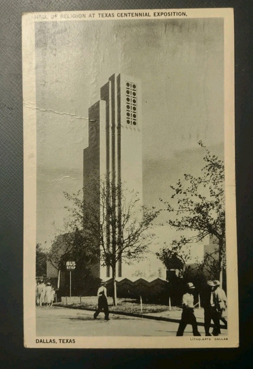 1936 Hall Of Religion Texas Centennial Exposition Dallas TX John Sirigo Postcard