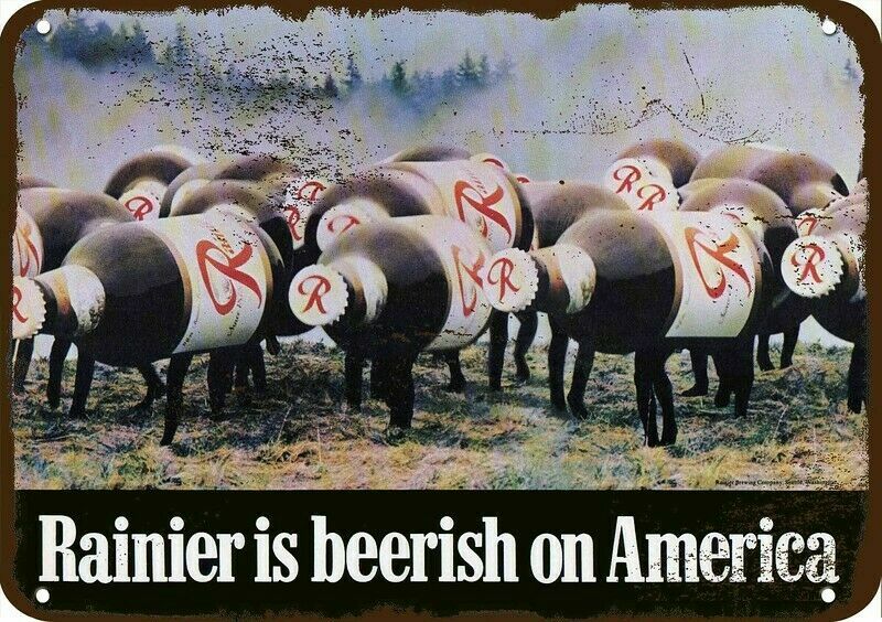 1976 RAINIER BEER Beerish on America Vintage-Look DECORATIVE REPLICA METAL SIGN 1976 RAINIER BEER Beerish on America Vintage-Look DECORATIVE REPLICA METAL SIGN